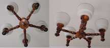 LAMPA wisząca drewniany żyrandol