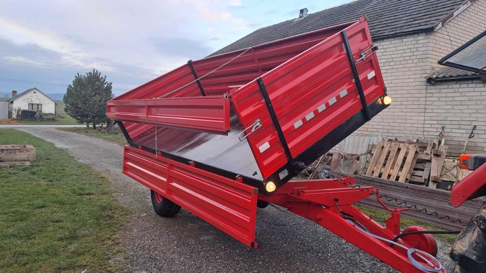 Przyczepa rolnicza wywrotka jednoosiowa wywrot 3 strony