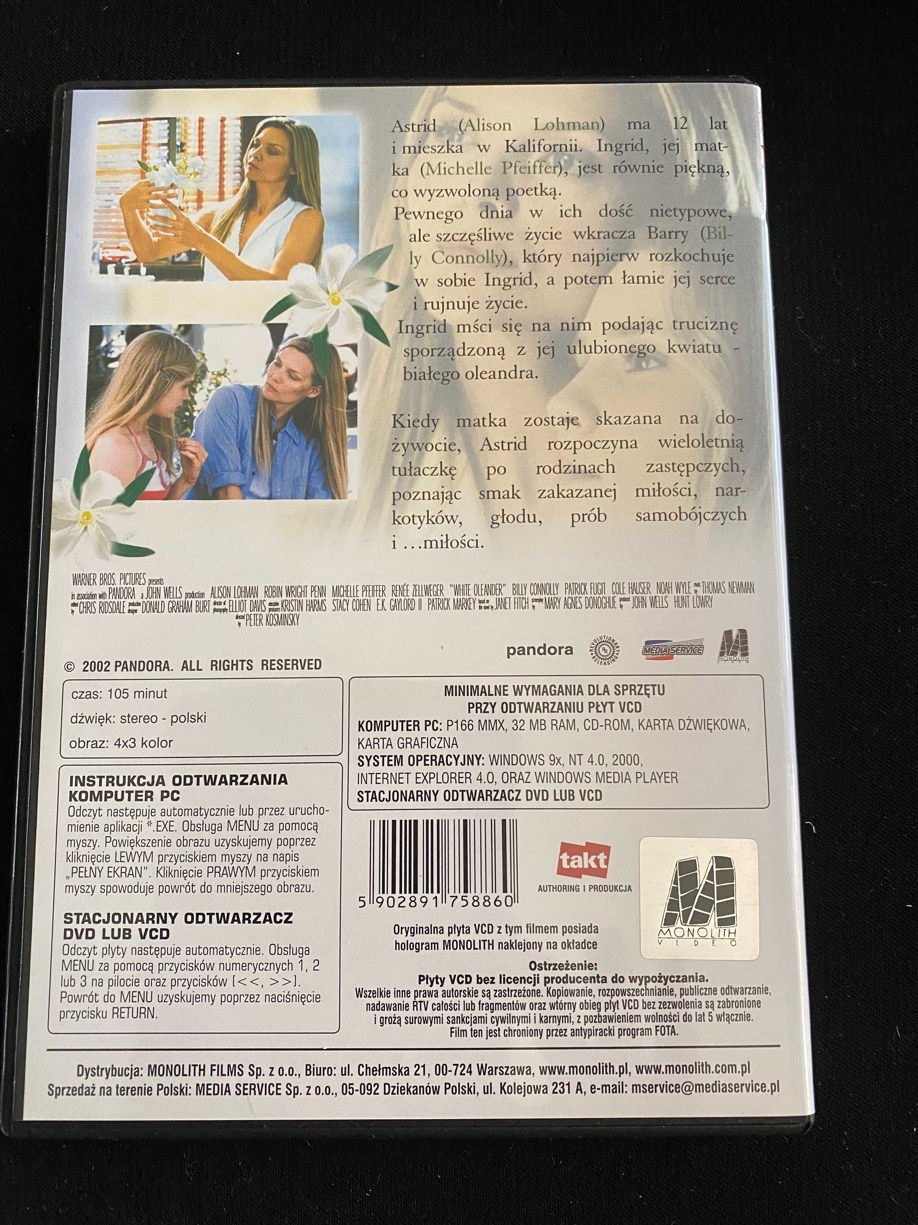 Bialy Oleander-film na 2 plytach VCD