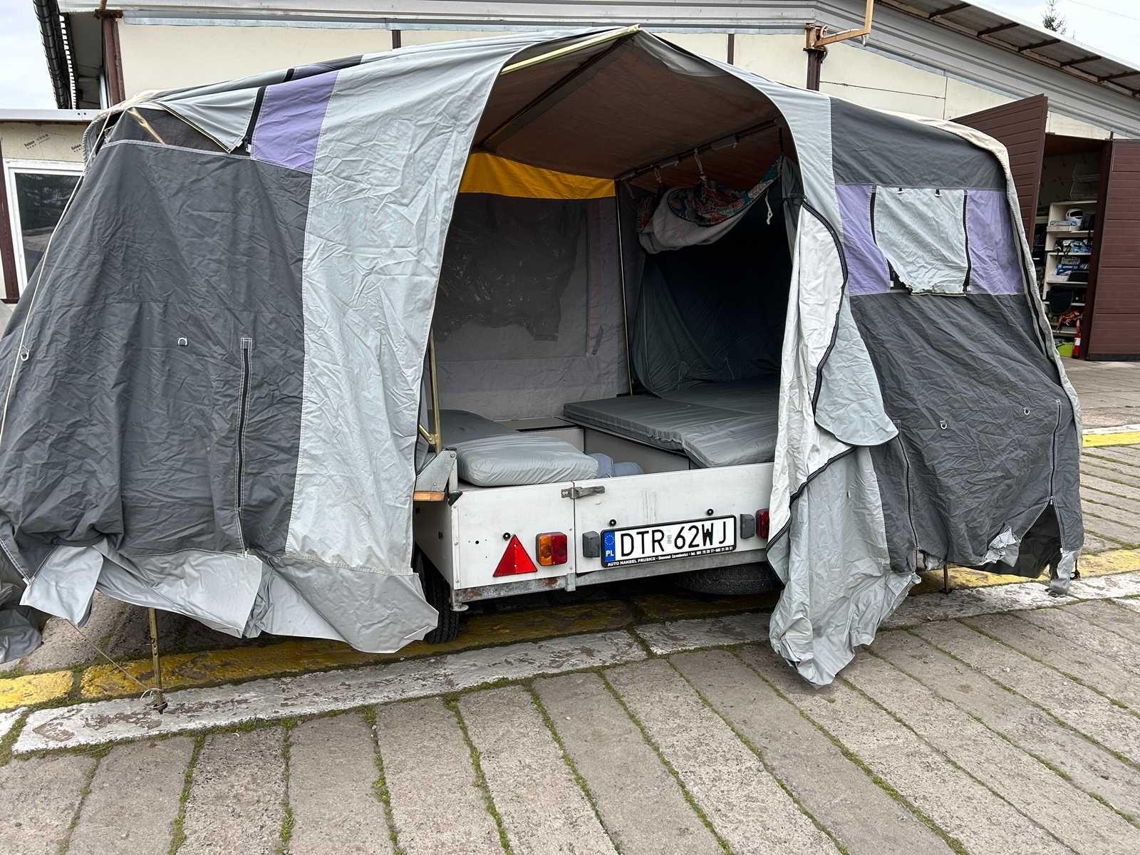 Przyczepka namiotowa kempingowa przyczepa lekka Eurotenda +przedsionek