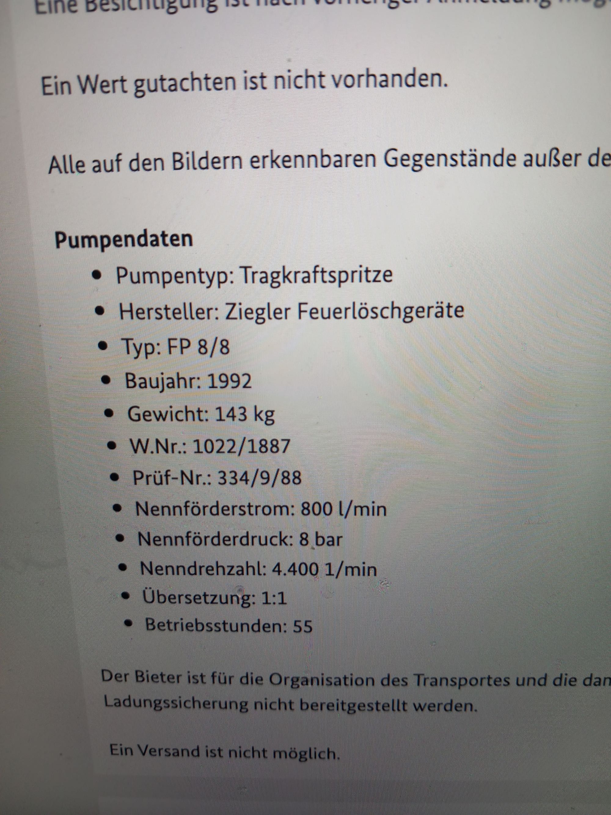 Motopompa strazacka Ziegler 55 Mtg
