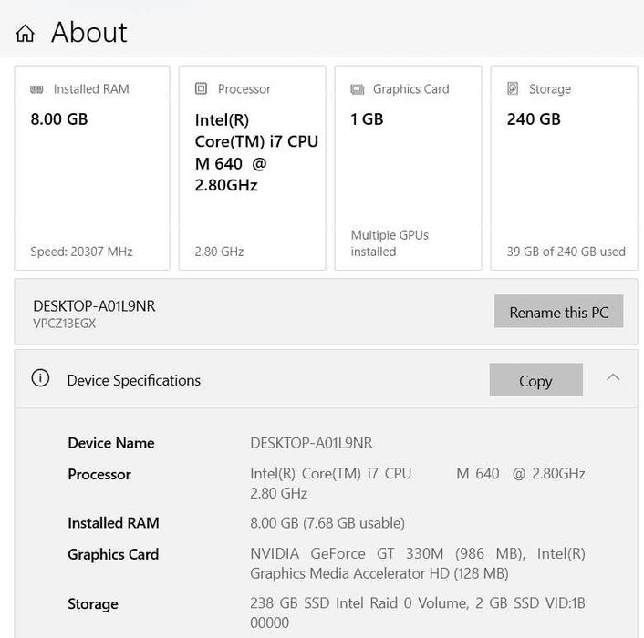 Ноутбук Sony Vaio 13" i7/8GB/256GB SSD Wifi/BT READ!