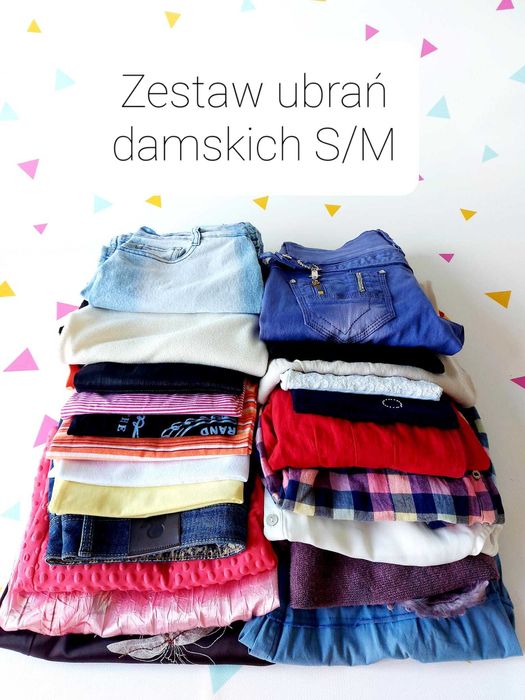 02 Duży zestaw ubrań damskich r. S /M paka mega..