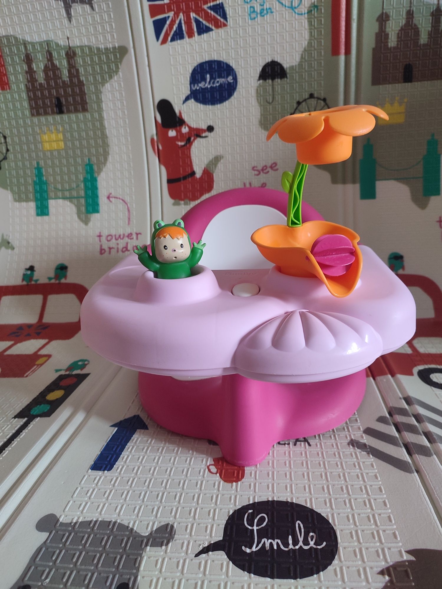 Стільчик для ванни Smoby Жабка рожевий з ігровою панеллю Smoby