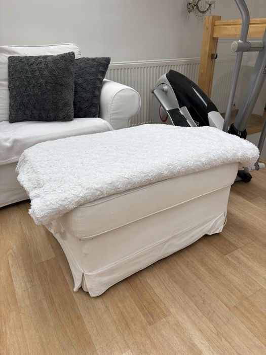 Zestaw sofa 3 osobowa+szelong+pufa Ikea