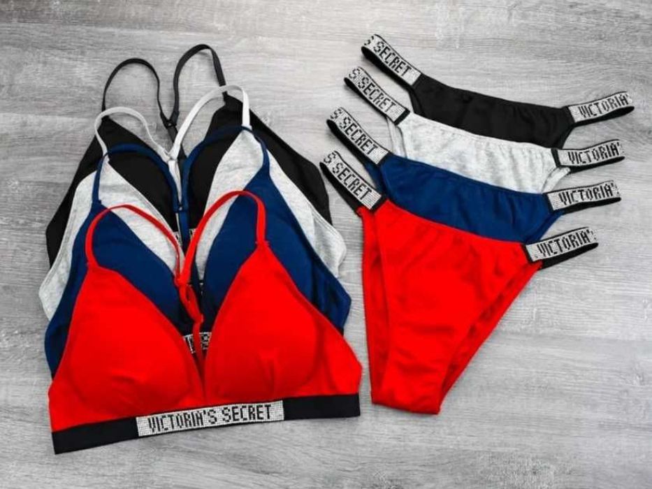 Жіночий комплект білизни Victoria's Secret зі стразами гладенькі круже