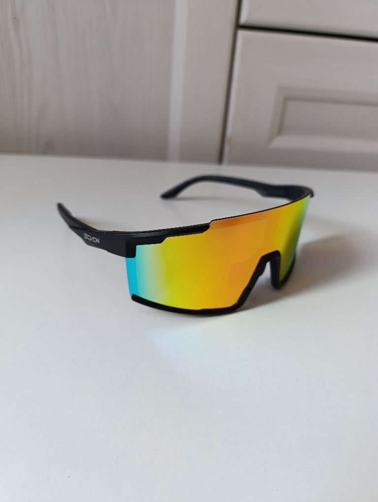 Okulary przeciwsłoneczne sportowe rowerowe nowe pomarańczowe czarne