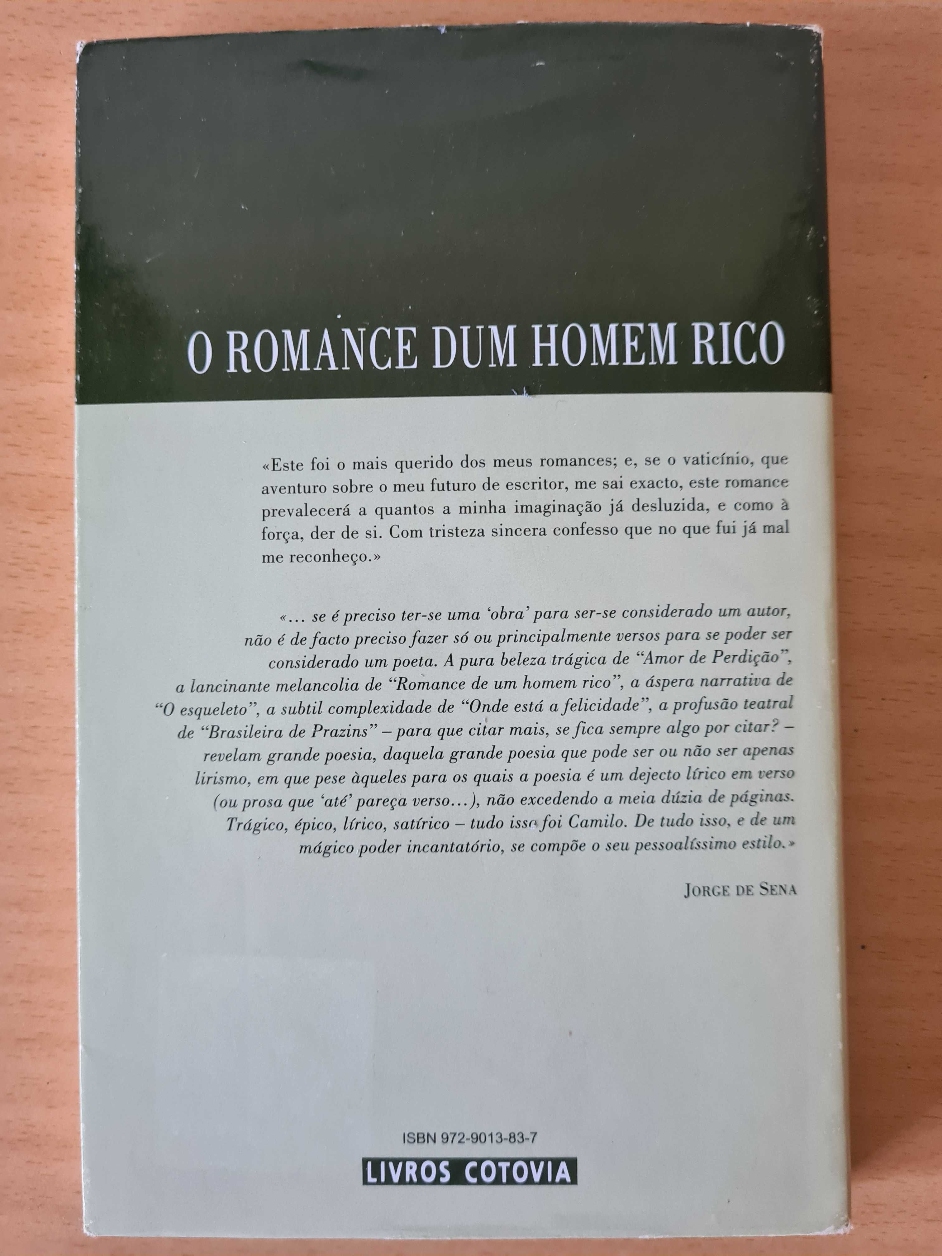 Livro "O Romance dum Home Rico" de Camilo Castelo Branco
