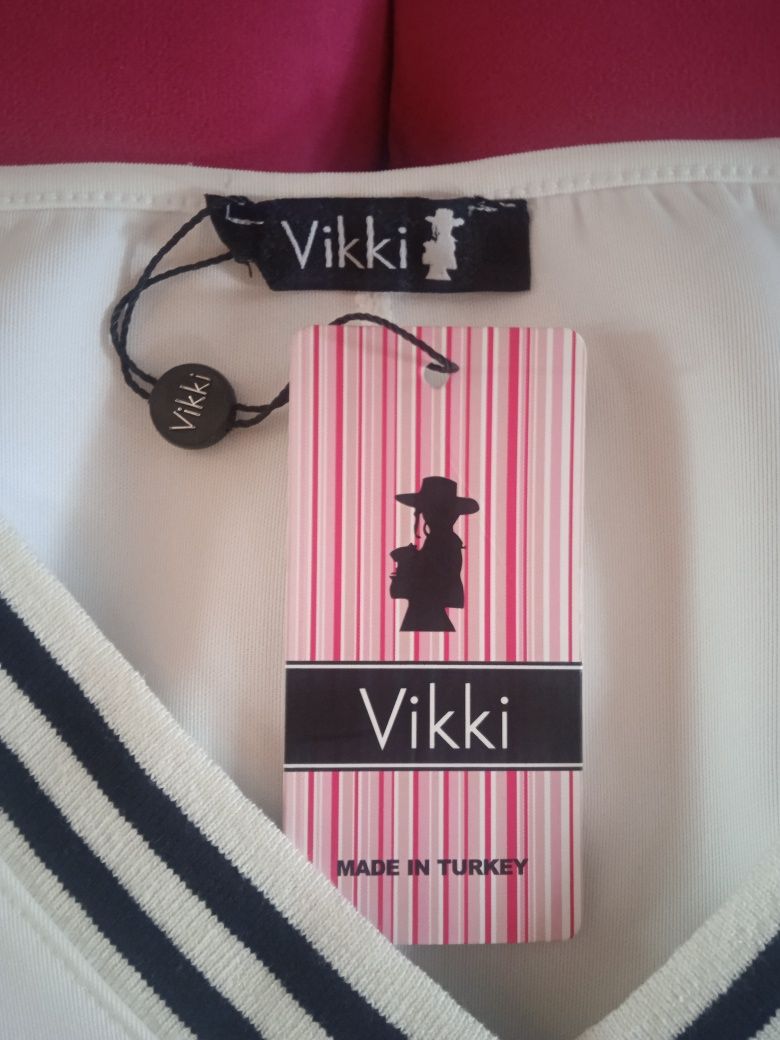 Nowa duża bluza tunika z krótkim rękawem nadruk plus size