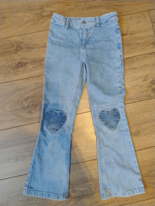 Spodnie jeansowe dla dziewczynki 128 flare dzwony