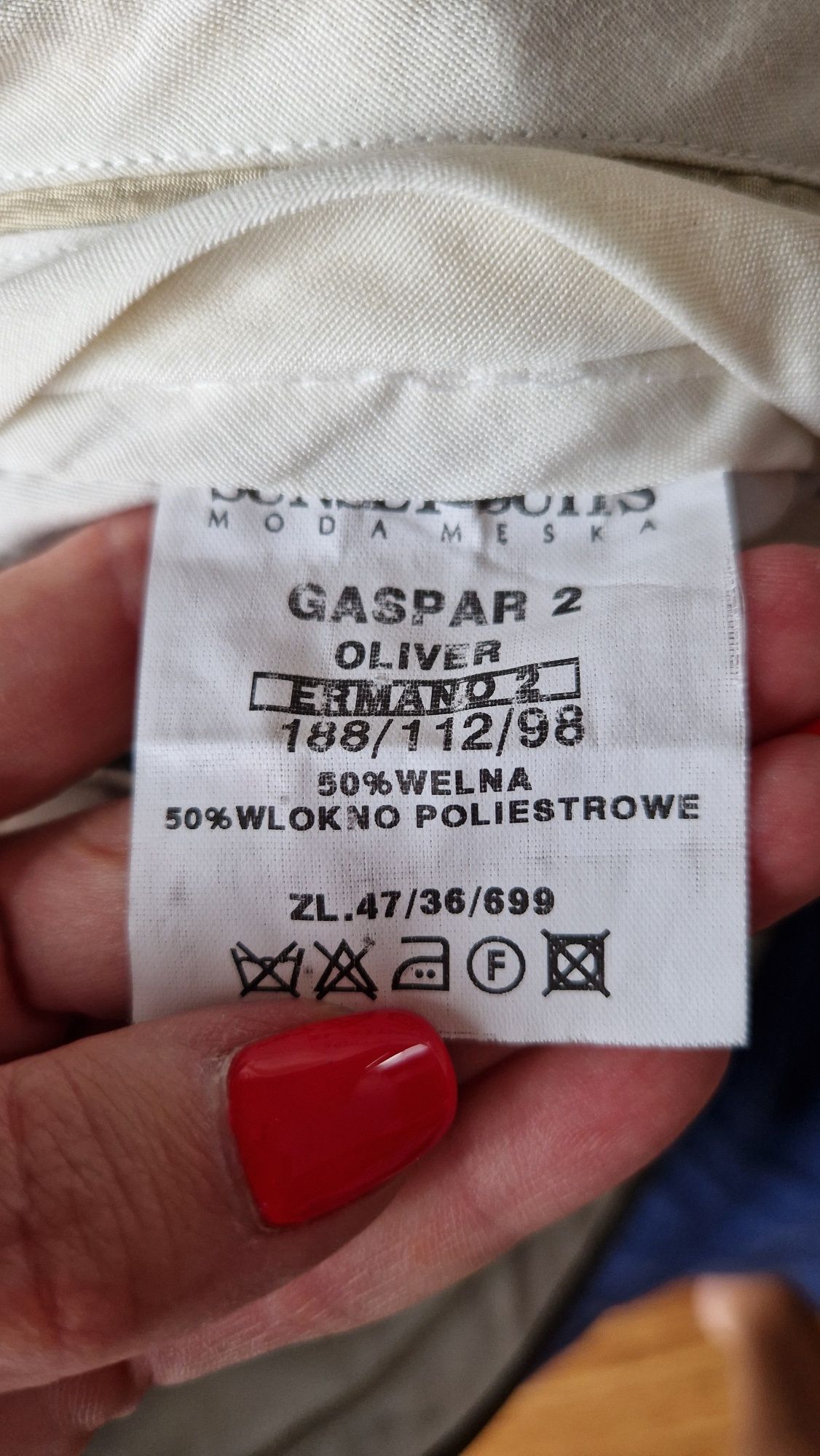 Sunset suits 3- częściowy wełniany garnitur XL 188/112/98 gratis krawa