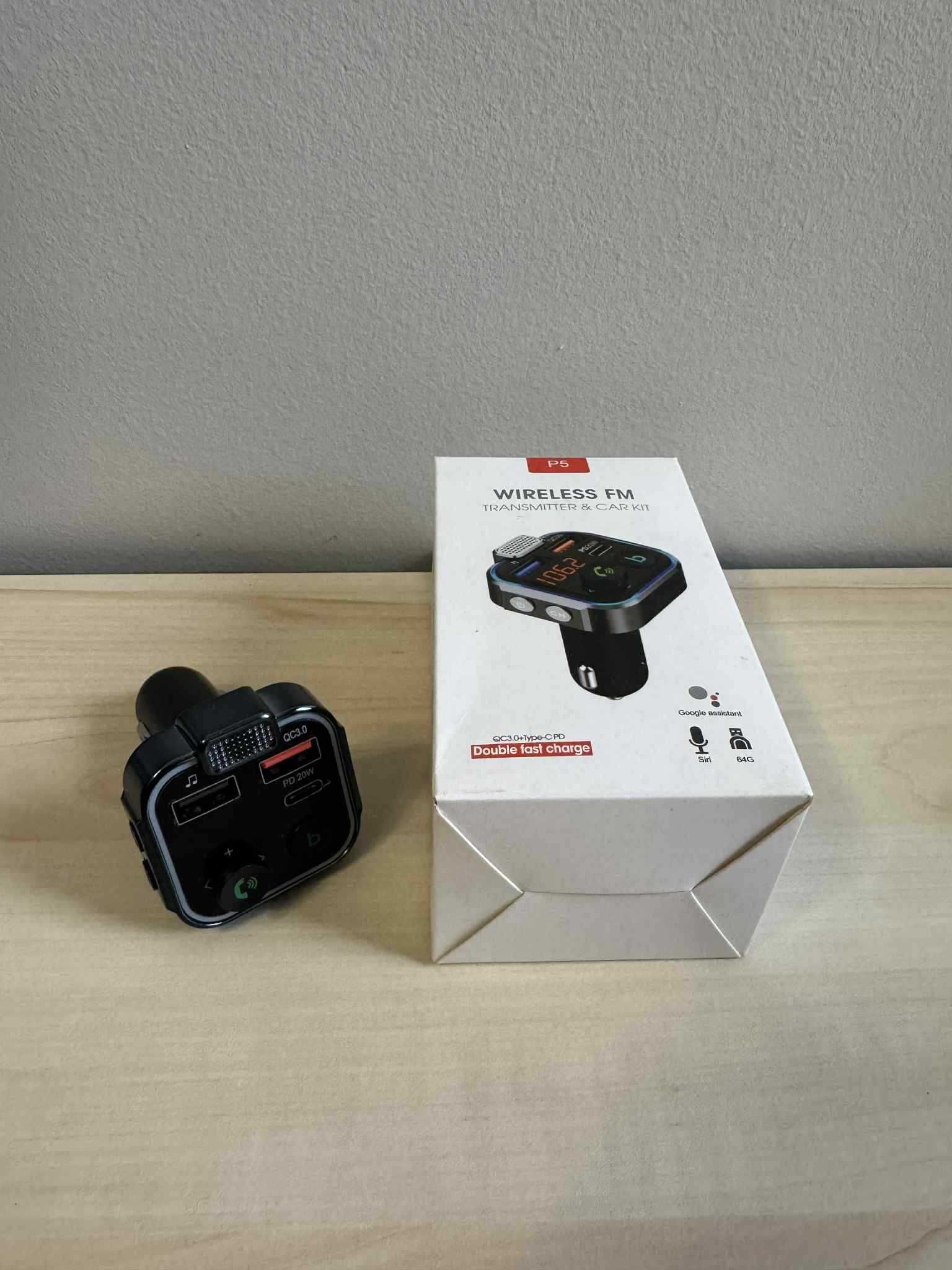 Transmiter do samochodu bluetooth fm USB 3.0 samochodowy USB-C