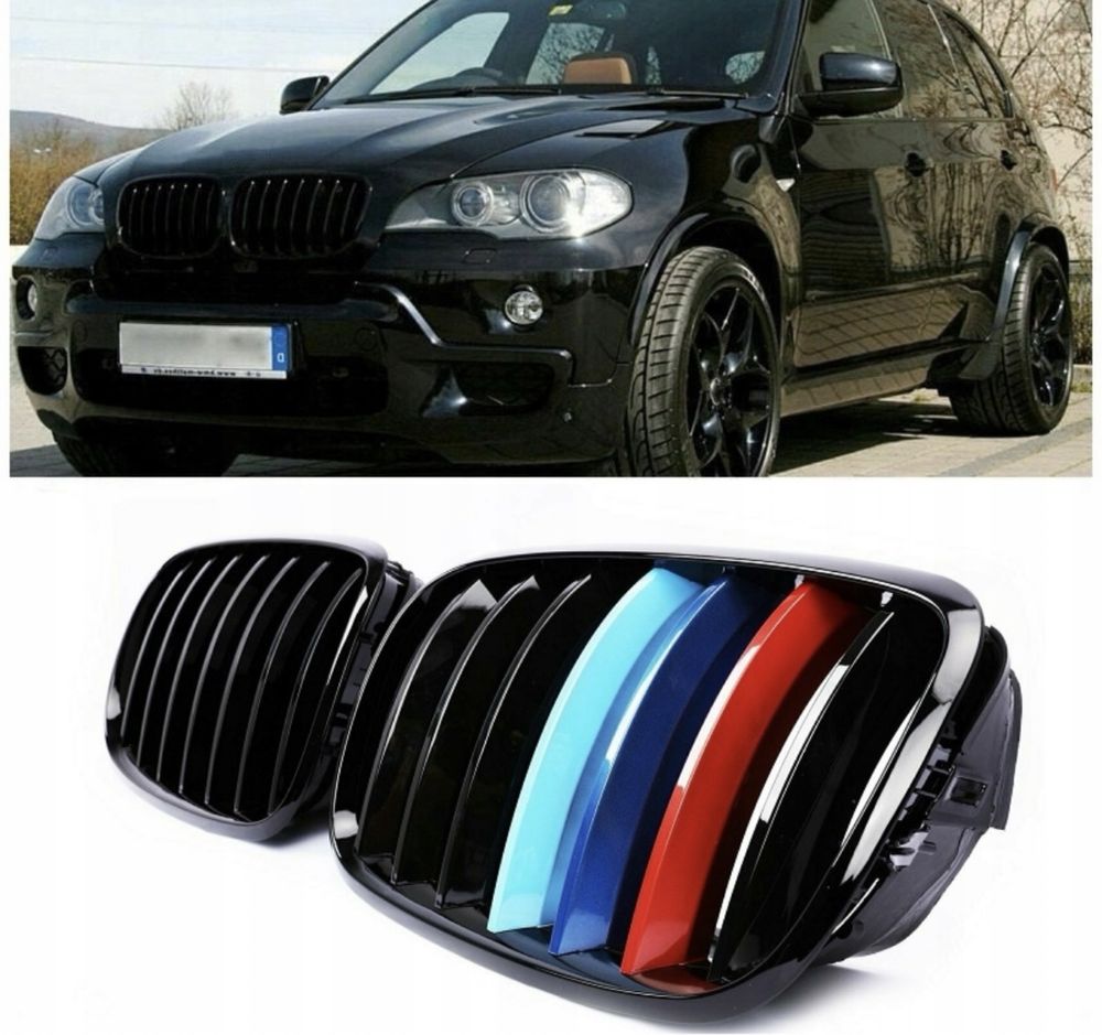 Grill Nerki do BMW X5 E70 X6 E71 M-kolor czarny połysk black glossy