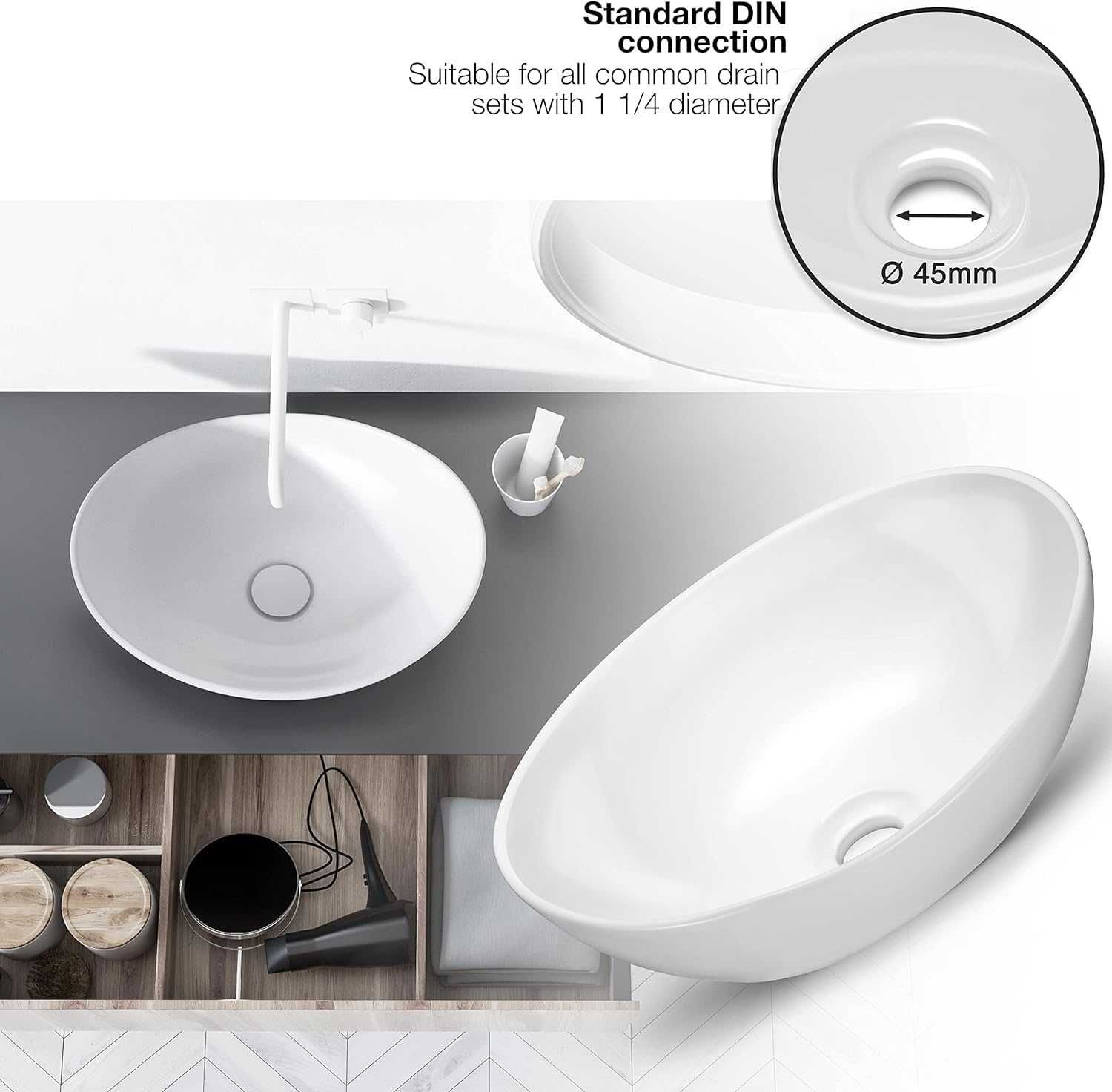 Nowa ceramiczna umywalka / zlew / nad blatowa VMbathrooms / 366!