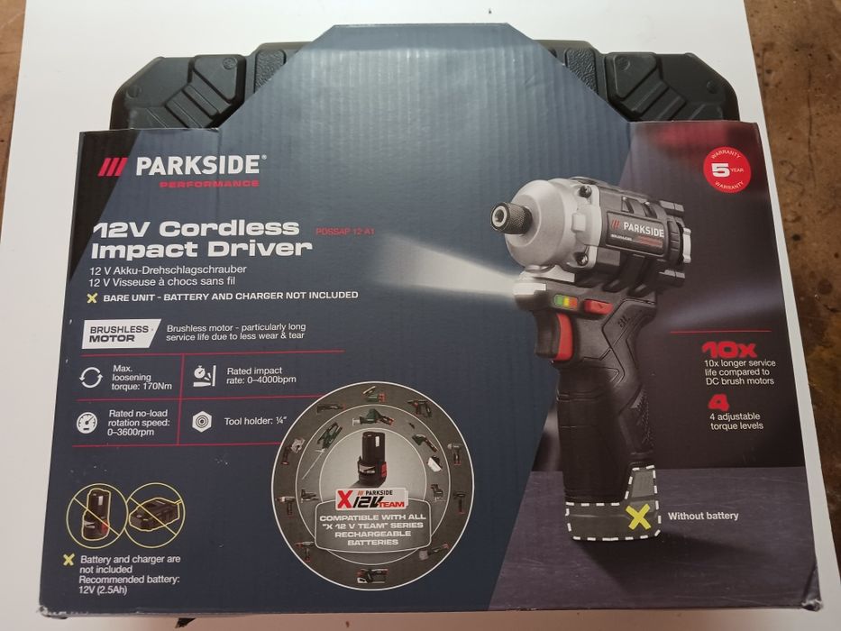 Aparafusadora de impacto parkside performance 12v