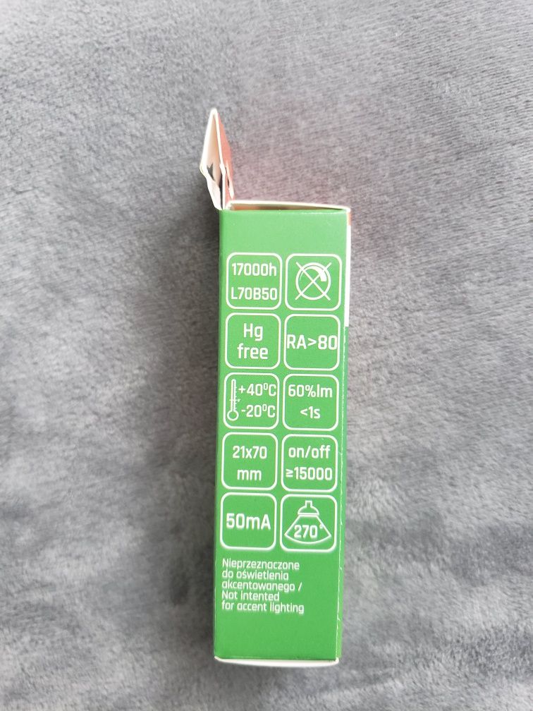 Żarówka spectrum LED G9 7W.