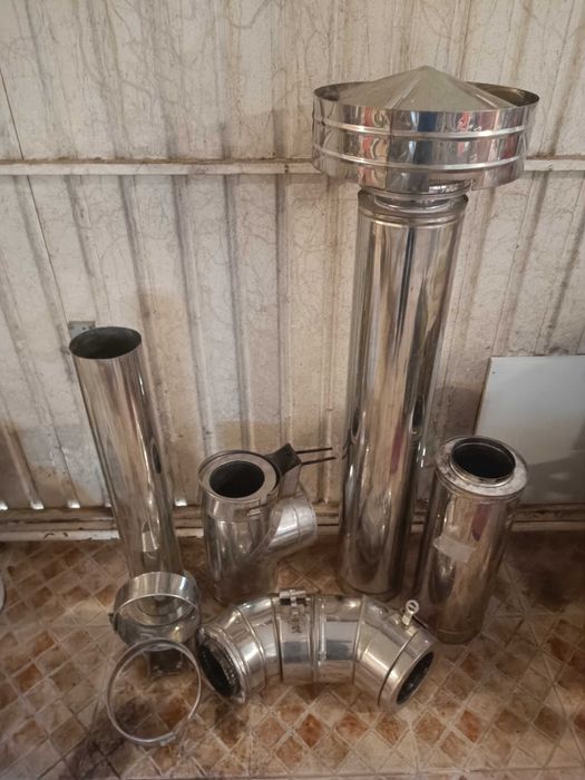 Chaminé Inox Caldeira Conjunto completo pouco uso
