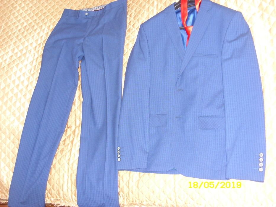 Продам костюм мужской (синий, двойка, 46, новый)