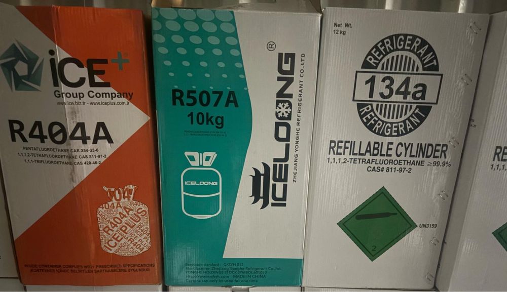 Czynnik chłodniczy freon R134a, R404a, R507a, R32, R1234yf,r410a