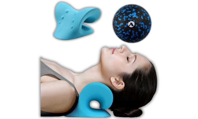 Poduszka ergonomiczna rozluźniająca szyję piłeczka masująca twarda 8cm