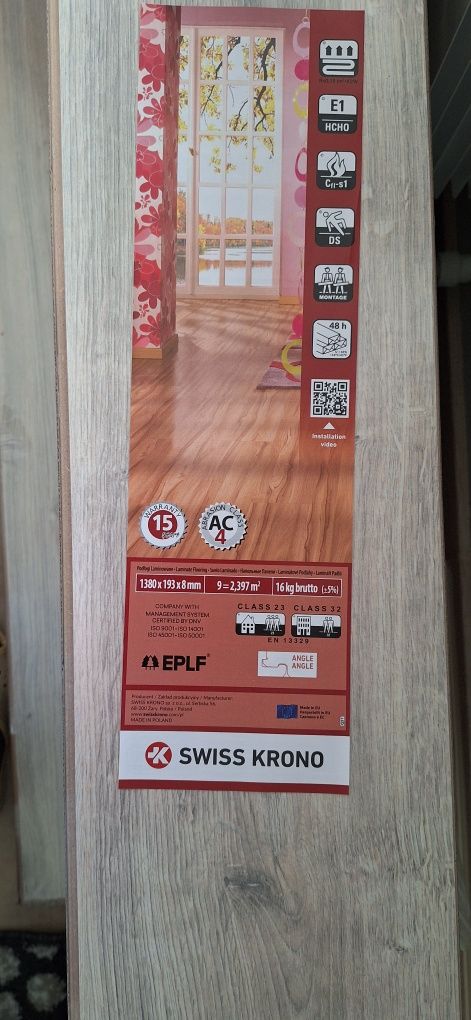Panele AC4 kolor Dąb Ambert 9 paczek podkład folia