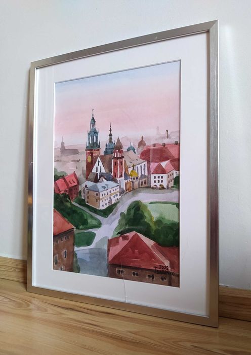 Obraz akwarela Kraków Denys Tsarenko Oryginał