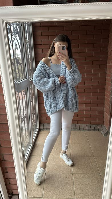 Плюшевий кардиган вязаний