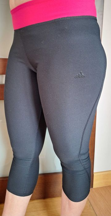 Leginsy M/L adidas damskie sportowe,czarne logo