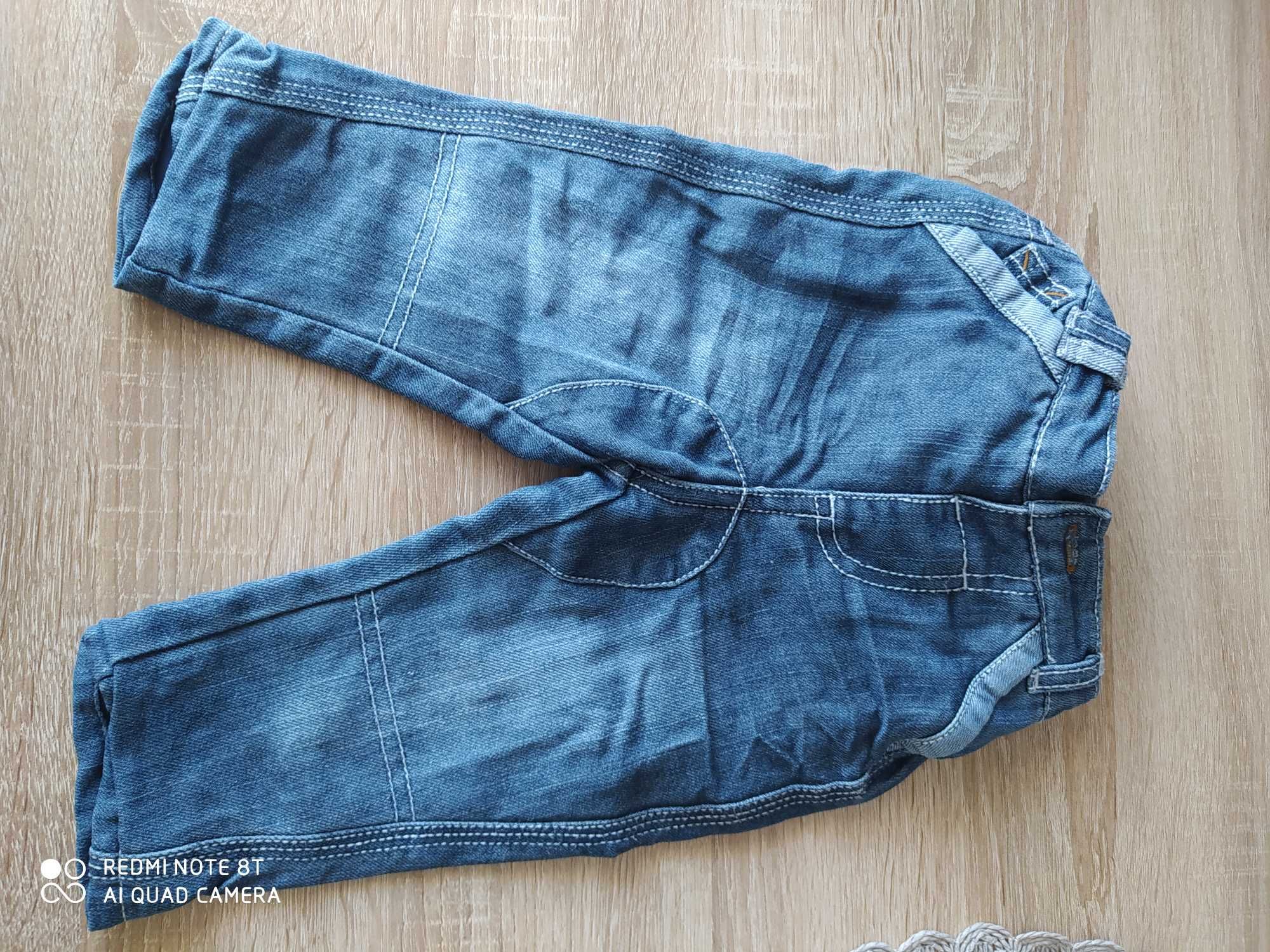 Niemowlęce Spodnie jeansowe 68 cm + 3 koszulki c&a oraz 5.10.15