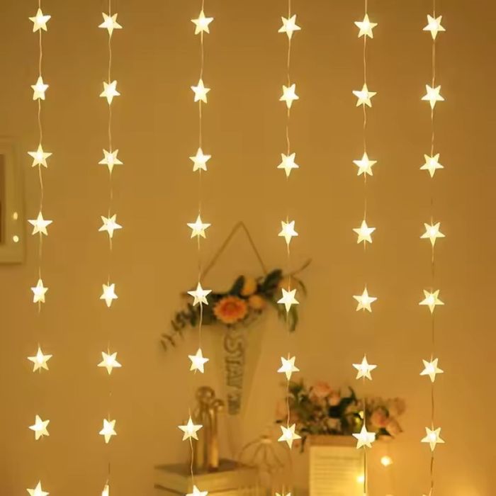 Гірлянда-штора для декору від USB 3х2м Теплий білий AND SF-57