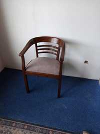 Fotel krzesło Antyk do biurka dębowy półokrągły po renowacji
