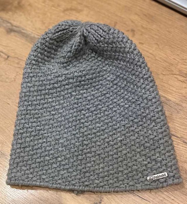 Szara zimowa czapka damska smerfetka PaMaMi