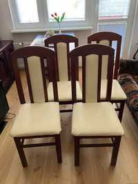 Krzesła sosnowe drewno tapicerowane 4szt/ważne do 1.06-sobota włącznie