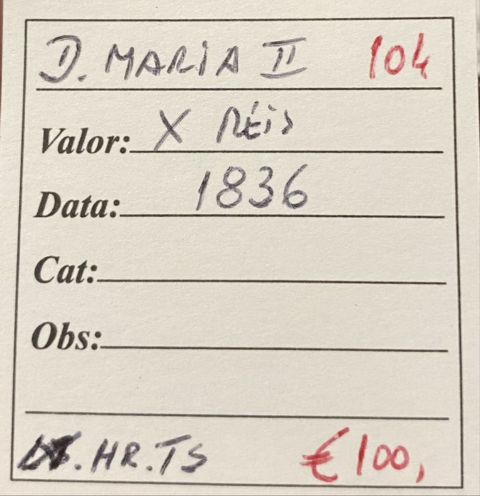 Moeda X Reis D MARIA II - 1836
