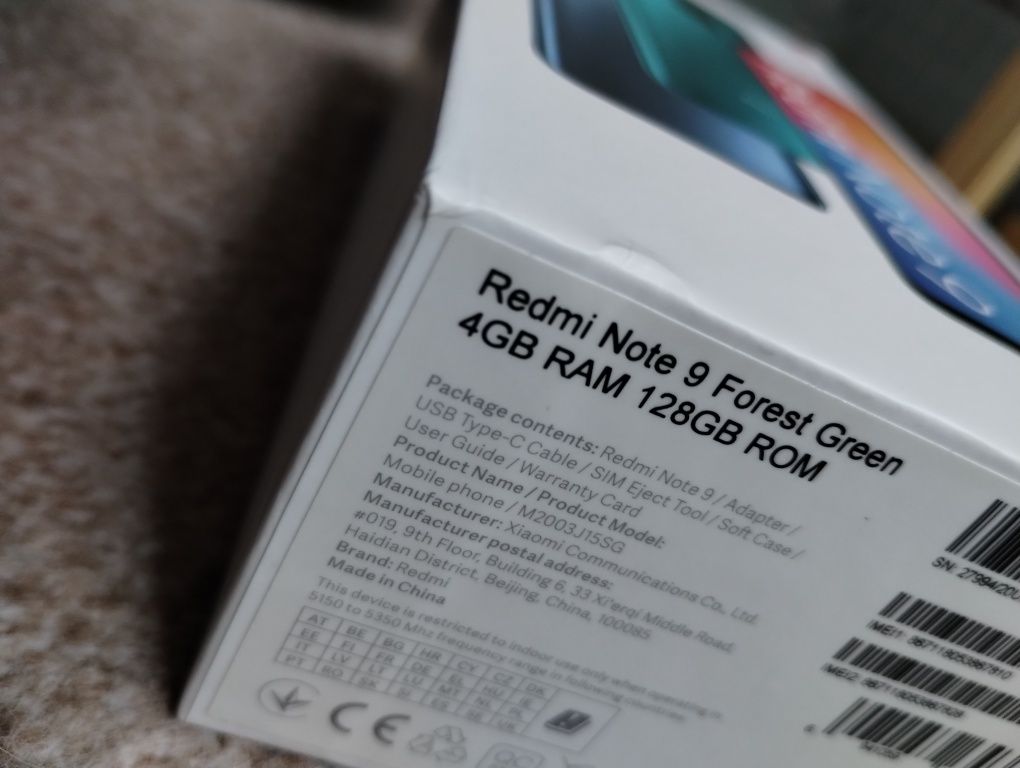 Pudełko opakowanie xiaomi redmi note 9