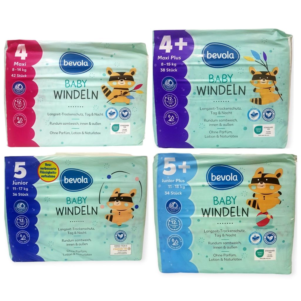 Підгузки Bevola 4,4+,5,5+,6