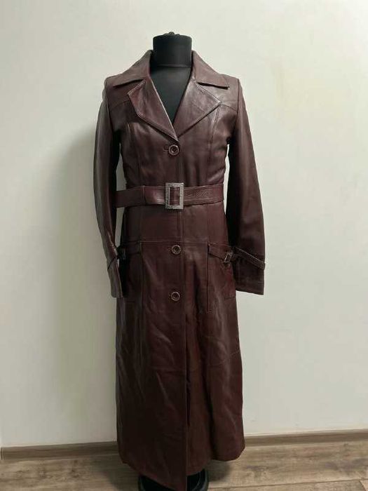 Плащ шкіряний тренч з натуральної шкіри