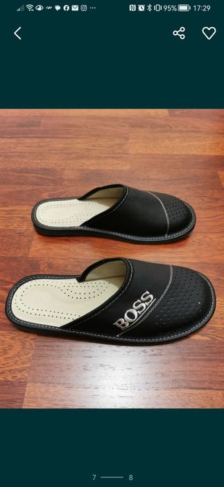 Skórzane Pantofle Męskie Boss