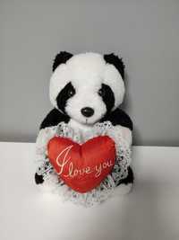 Maskotka panda z sercem i love you