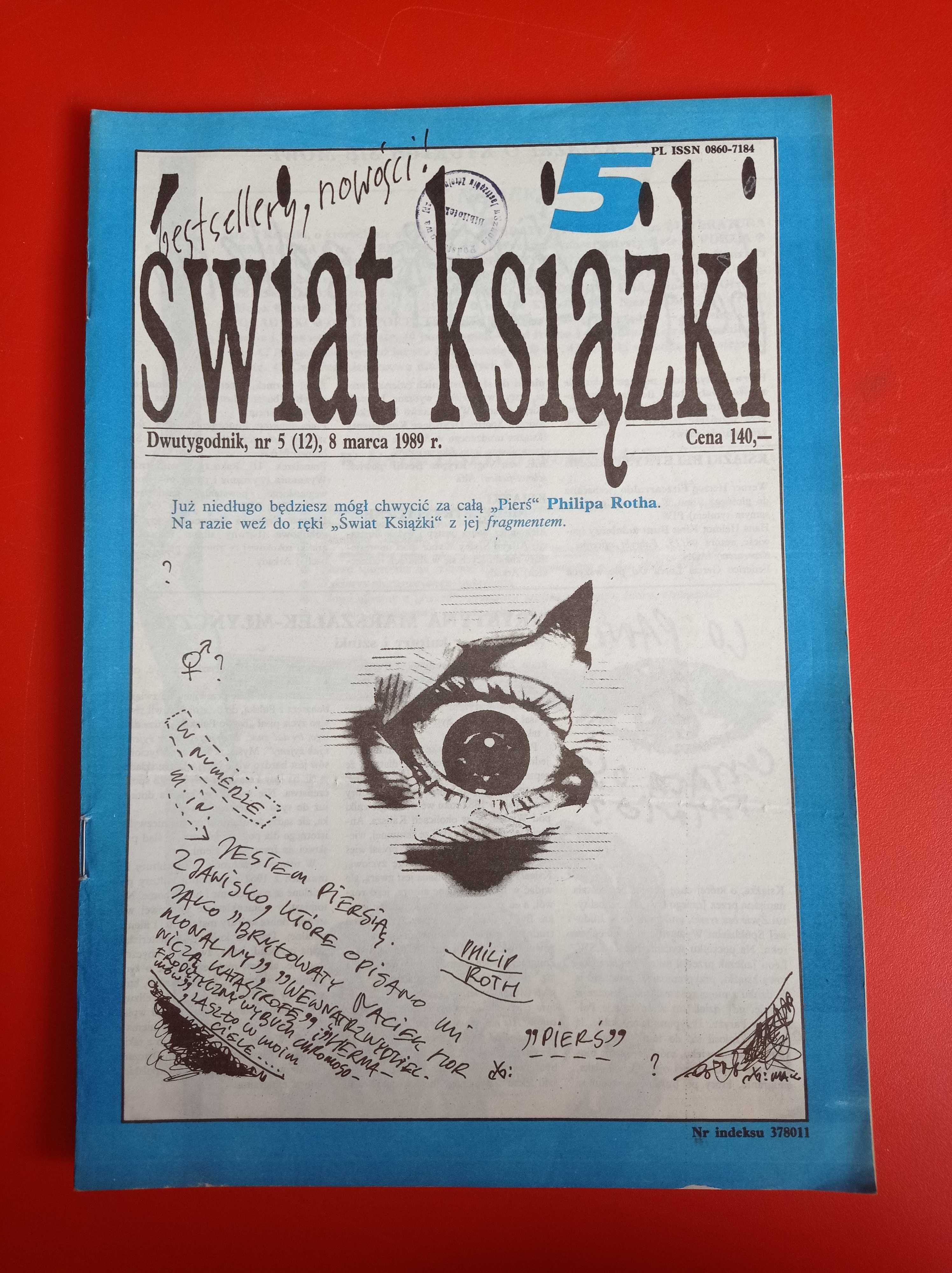 Świat książki, dwutygodnik, nr 5/1989, 8 marca 1989