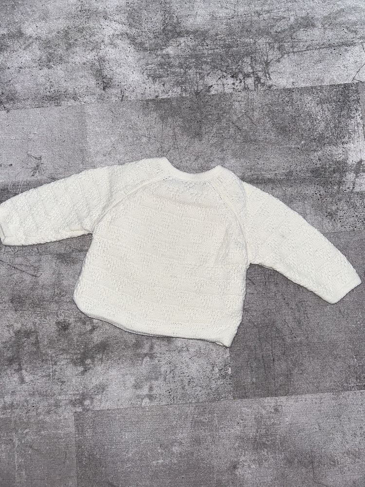 Sweter dzianina ZARA KIDS ecru 56 cm