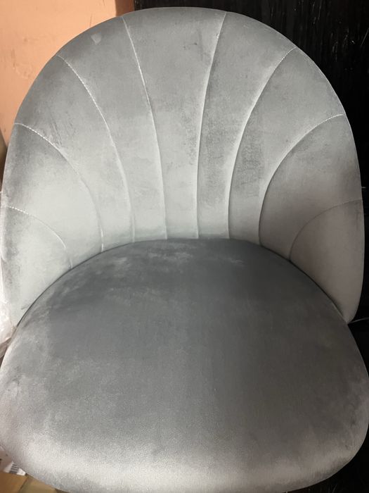 Zestaw 2 krzeseł tapicerowanych kuchnia jadalnia aksamit szary