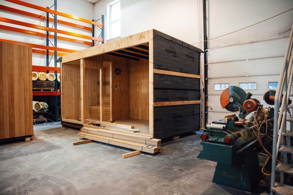 Nowoczesna sauna ogrodowa 220x220 – projekt, wykonanie - Katowice