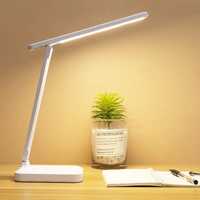 Біла складна настільна лампа для спальні, кабінету. Працює від USB.