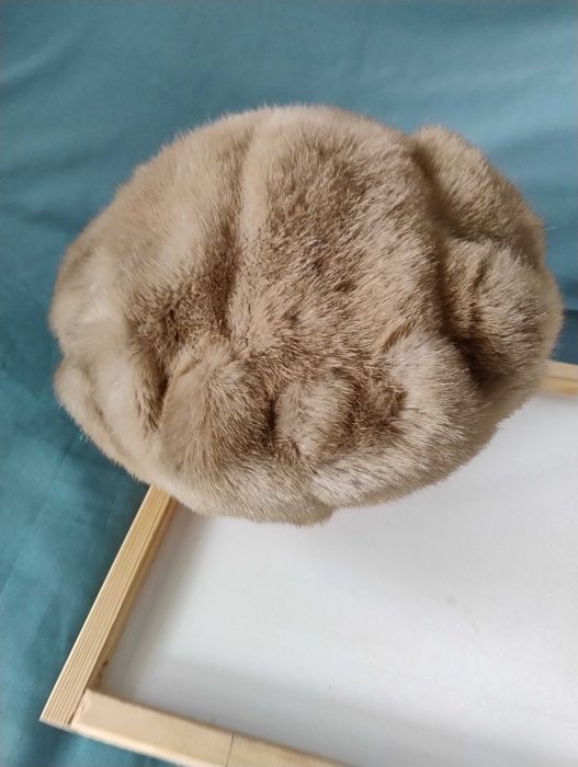 SUPER CENA Czapka szara akryl czapka ze sztucznego futerka czapka dasz