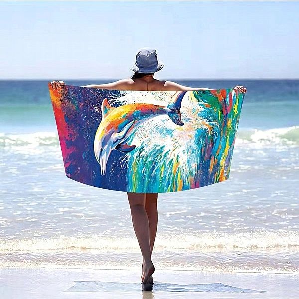 Ręcznik plażowy HOLIDAY SZYNKOSCHNĄCY mikrofibra kolorowy 100x180