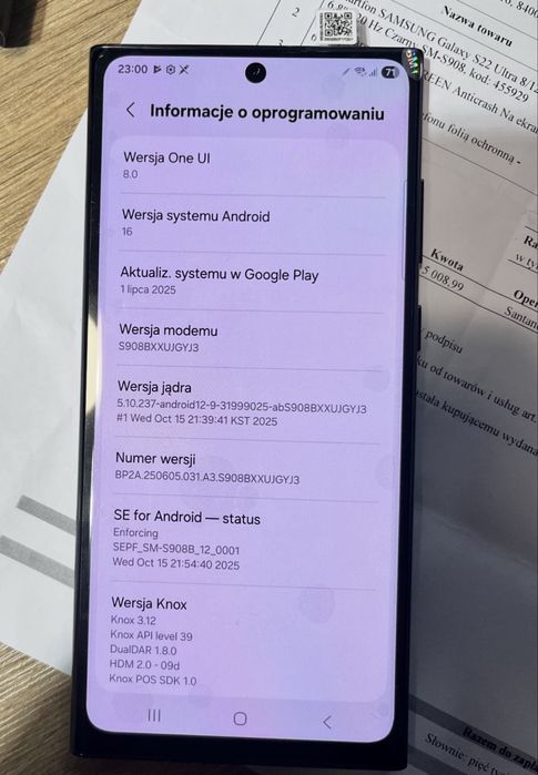 Samsung Galaxy S22 Ultra 8/128 GB – stan jak nowy, komplet