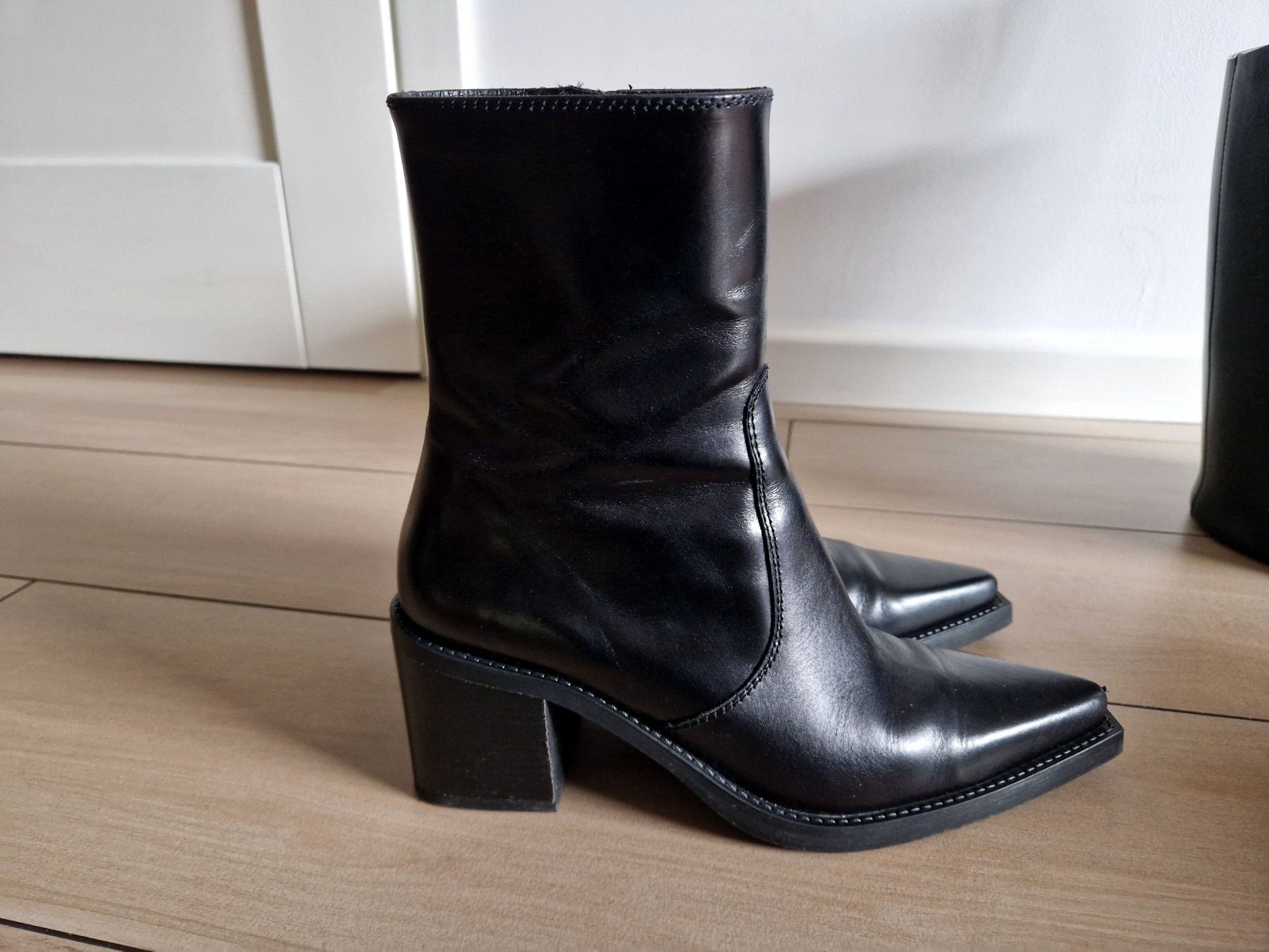Massimo Dutti  r 38 botki i torebka skóra