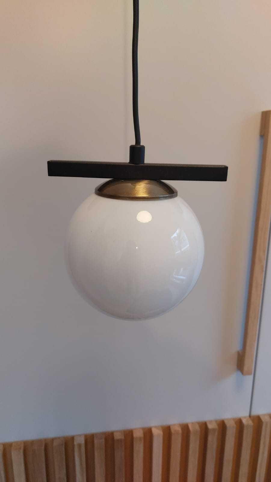 Lampa wisząca biała kula Opviq Üzüm White & Black” 15 cm 1xE27 2 szt.