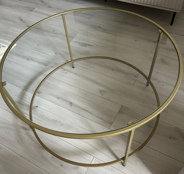 Sprzedam stolik szkalny kawowy złoty